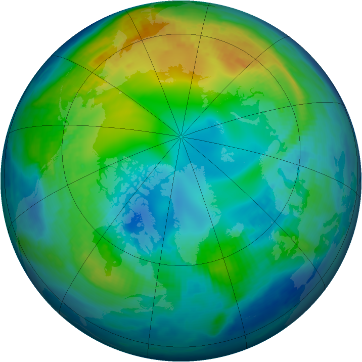 Arctic ozone map for 12 November 1998